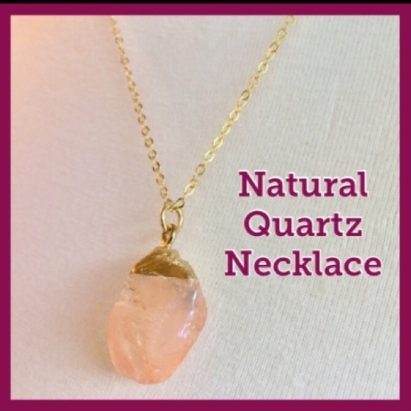 18k Gold Plated Peach Quartz Nugget - Picture 2 of 5
